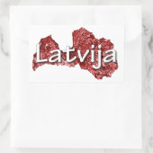 ラトビア 長方形シール (バッグ)