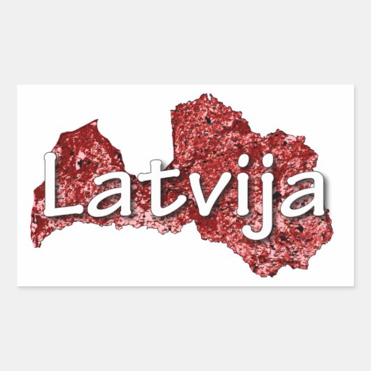 ラトビア 長方形シール (正面)