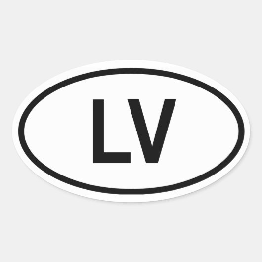 ラトビア「LV」 楕円形シール (正面)