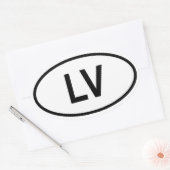 ラトビア「LV」 楕円形シール (封筒)
