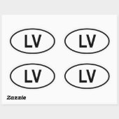 ラトビア「LV」 楕円形シール (シート)
