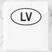 ラトビア「LV」 楕円形シール (バッグ)