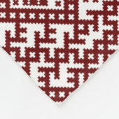 ラトビ伝統的ア赤デザイン模様のアユエクリス フリースブランケット (角)