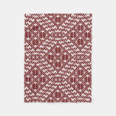 ラトビ伝統的ア赤デザイン模様のアユエクリス フリースブランケット (正面)