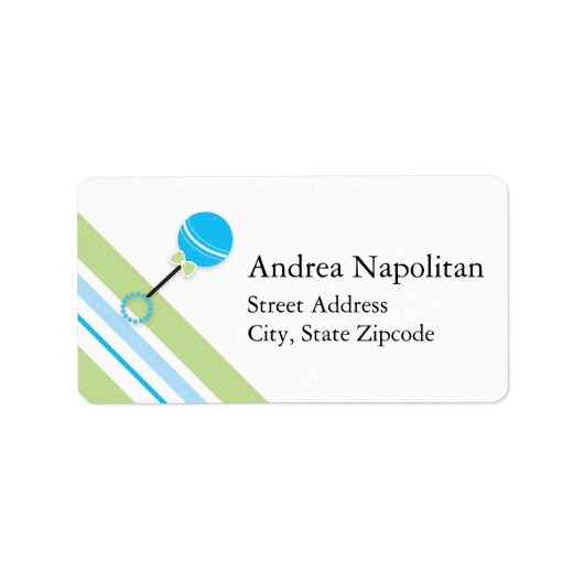 ラトルとストライプ差出人住所ラベル ラベル (正面)