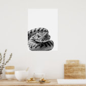 ラトルズネクウッドランドモダンポートレート白黒 ポスター (キッチン)