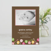 ラトルズ·モダンベビー·ガール誕生発表 案内状 (スタンド正面)