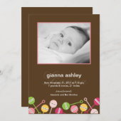 ラトルズ·モダンベビー·ガール誕生発表 案内状 (正面/裏面)