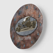 ラトロットトラックラスティ金属 ラージ壁時計 (傾斜)