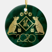 ラト中国のの新年 – マラカイトと金ゴールド