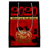 ラト中国のカスタム〔占星術の〕十二宮図ビッデイMGB ミディアムペーパーバッグ (裏面)