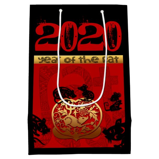 ラト中国のカスタム〔占星術の〕十二宮図ビッデイMGB ミディアムペーパーバッグ (裏面)