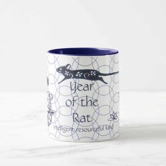 ラト中国の〔占星術の〕十二宮図の新年芸術的 マグカップ (中央)
