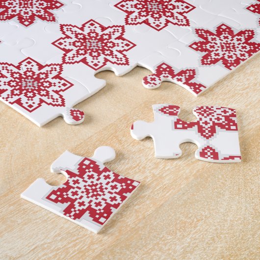 ラト伝統的ビアのSUN記号の幾何学的パターンIV ジグソーパズル (側面)