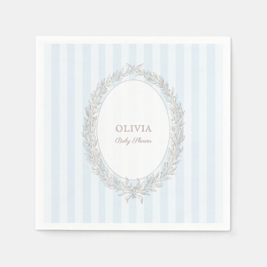 ラドゥレフランスのカフェパティッセリーボンジュールベーブブルー スタンダードカクテルナプキン (正面)