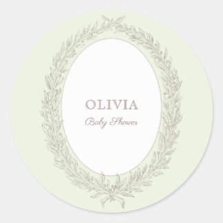 ラドゥレフランスのカフェボンジュールビーベグリーン ラウンドシール