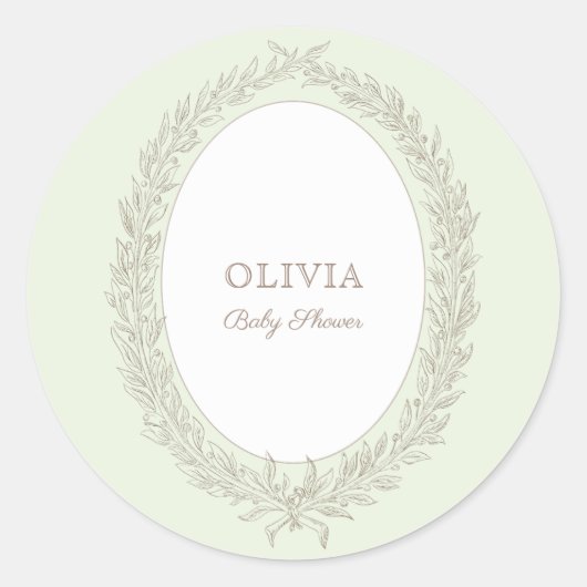 ラドゥレフランスのカフェボンジュールビーベグリーン ラウンドシール (正面)