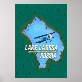 ラドガ湖 ロシア地図 旅行ポスター ポスター