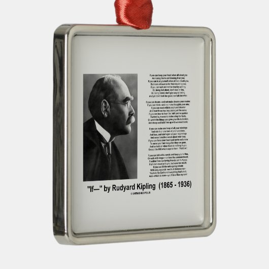 ラドヤード・キップリングのやる気を起こさせるなアドバイスの詩によって メタルオーナメント (右)