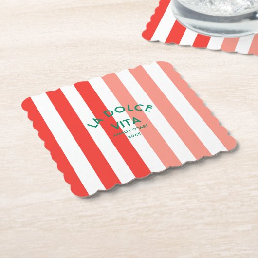 ラドルチェヴィタアマルフィコーストカバナストライプ ペーパーコースター (アングル)