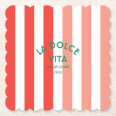 ラドルチェヴィタアマルフィコーストカバナストライプ ペーパーコースター (正面)