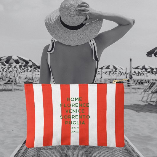 ラドルチェヴィタイタリアディスティネーションズレッドカバナストライプ アクセサリーポーチ