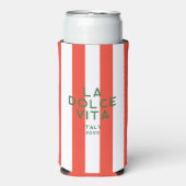 ラドルチェヴィタイタリアトラベルレッドカバナストライプズ スリム缶クーラー (Seltzer正面)
