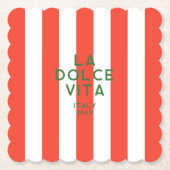 ラドルチェヴィタイタリアレッドカバナストライプズ ペーパーコースター (正面)