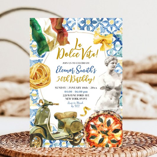 ラドルチェヴィタイタリアンディナーテーマアダルト誕生日 招待状