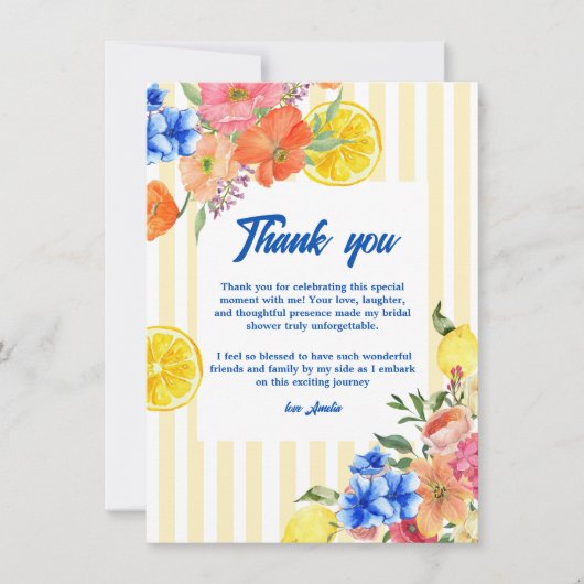 ラドルチェヴィタイタリアンレモンサマーブライダルシャワー サンキューカード (正面)
