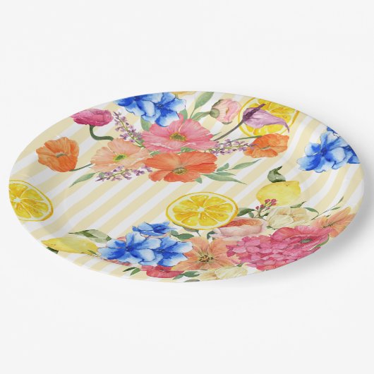 ラドルチェヴィタイタリアンレモンサマーブライダルシャワー ペーパープレート (アングル)