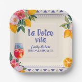 ラドルチェヴィタイタリアンレモン&フローラブライダルシャワー ペーパープレート (正面)