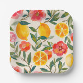 ラドルチェヴィタイタリアンレモン&フローラブライダルシャワー ペーパープレート (正面)