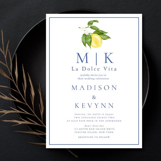 ラドルチェヴィタオレンジアンドブルークラシック結婚ズ 招待状