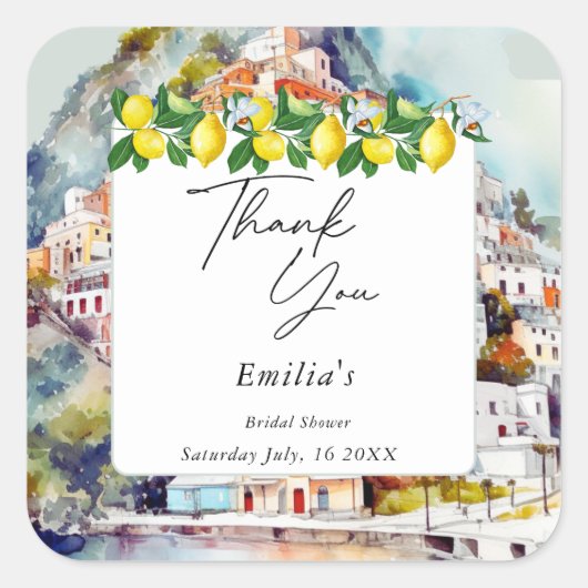 ラドルチェヴィタサマーイタリアンブライダルシャワー スクエアシール (正面)