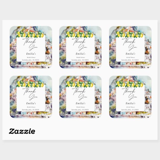 ラドルチェヴィタサマーイタリアンブライダルシャワー スクエアシール (シート)