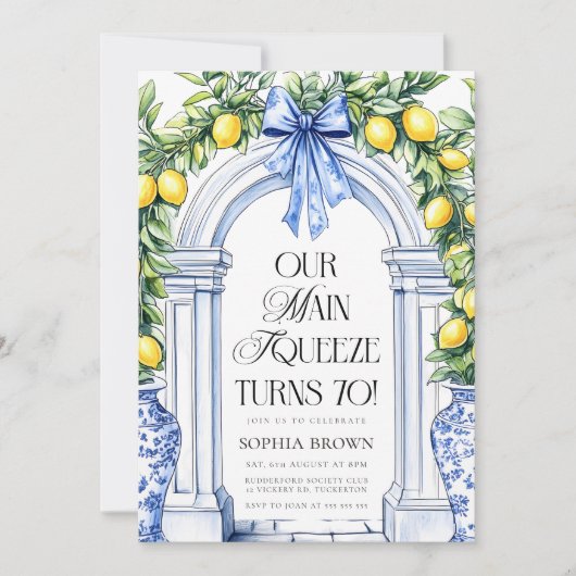 ラドルチェヴィタシトラスグリーンリー70誕生日 招待状 (正面)