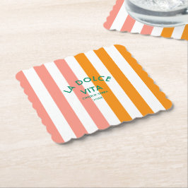 ラドルチェヴィタチンケテラカバナストライプンラウンド ペーパーコースター