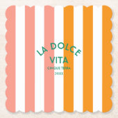 ラドルチェヴィタチンケテラカバナストライプンラウンド ペーパーコースター (正面)