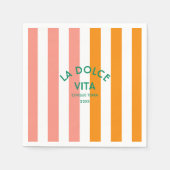 ラドルチェヴィタチンケテラカバナストライプ スタンダードカクテルナプキン (正面)