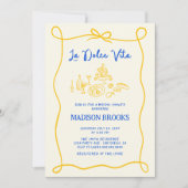 ラドルチェヴィタハンドドローイタリアンドブライダルシャワー 招待状 (正面)
