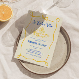 ラドルチェヴィタハンドドローイタリアンドブライダルシャワー 招待状