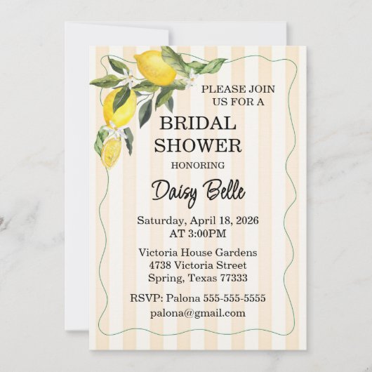 ラドルチェヴィタブライダルシャワー招待 招待状 (正面)