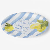 ラドルチェヴィタブルーストライプブライダルシャワー ペーパープレート (アングル)