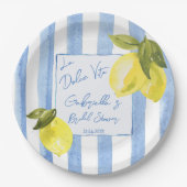 ラドルチェヴィタブルーストライプブライダルシャワー ペーパープレート (正面)