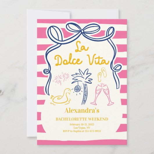 ラドルチェヴィタプールサイドバチェロレッテウィークエンド 招待状 (正面)