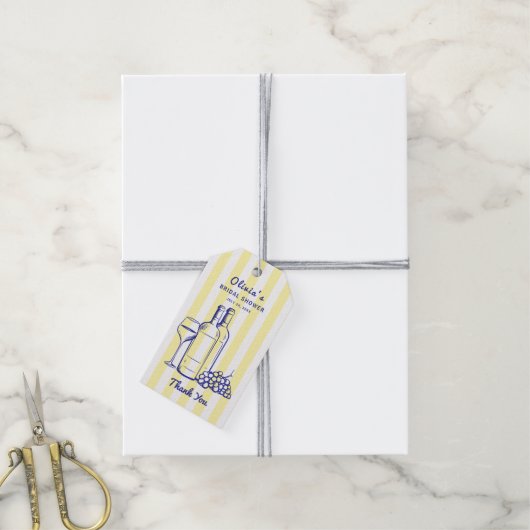 ラドルチェヴィタレモイタリアンンイエローブライダルシャワー ギフトタグ (より糸付き)