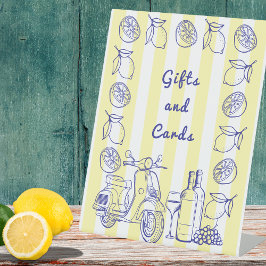 ラドルチェヴィタレモイタリアンンイエローブライダルシャワー 台座サイン