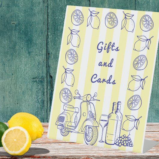 ラドルチェヴィタレモイタリアンンイエローブライダルシャワー 台座サイン