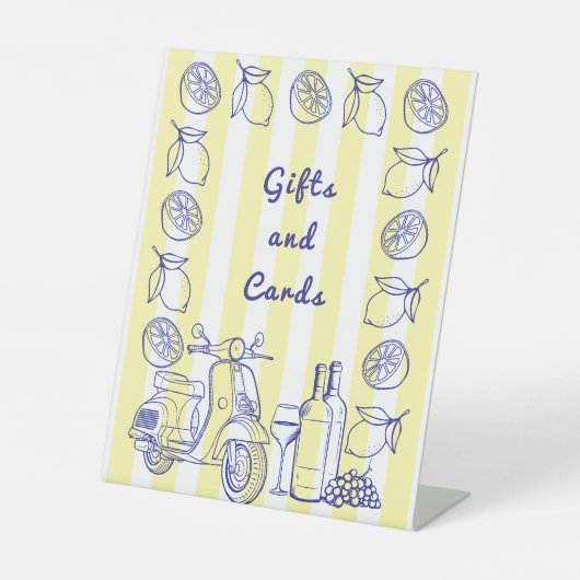 ラドルチェヴィタレモイタリアンンイエローブライダルシャワー 台座サイン (正面)